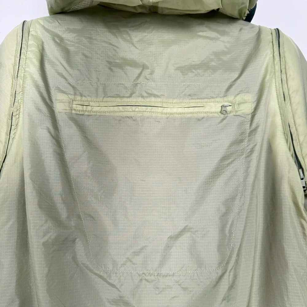 Woolrich Jacket Women Small Green Nylon Windbreaker Removable‎ Sleeves Outdoor